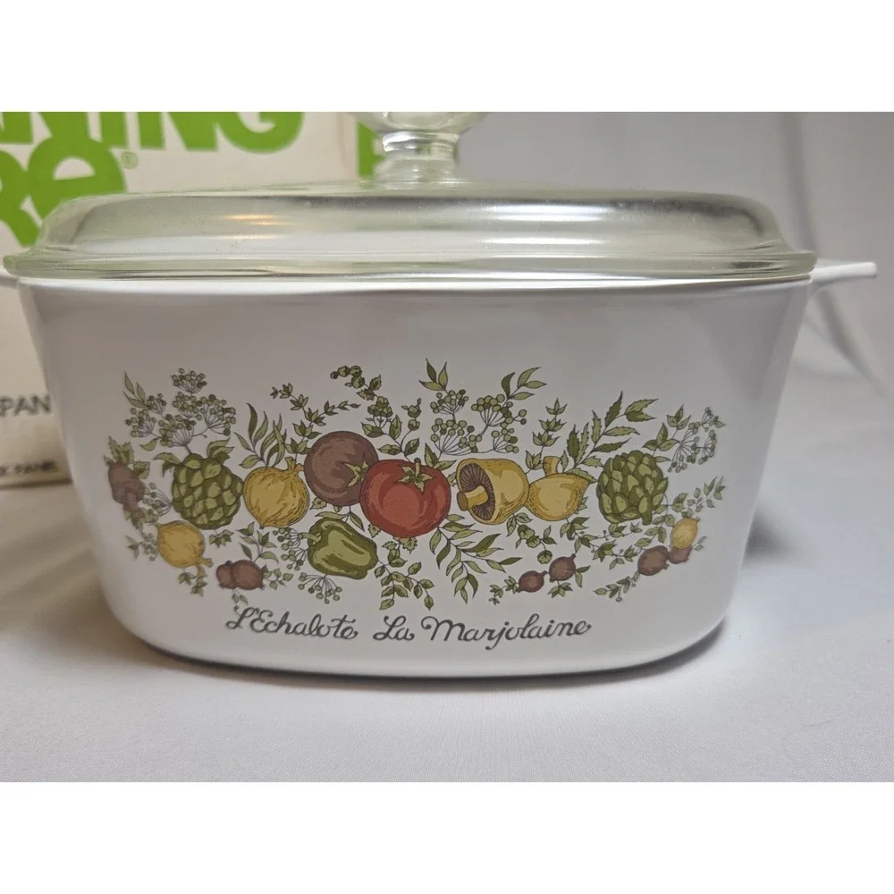 RARE NIB Vintage CorningWare Spice O' Life 3 QT Square Casserole with Lid